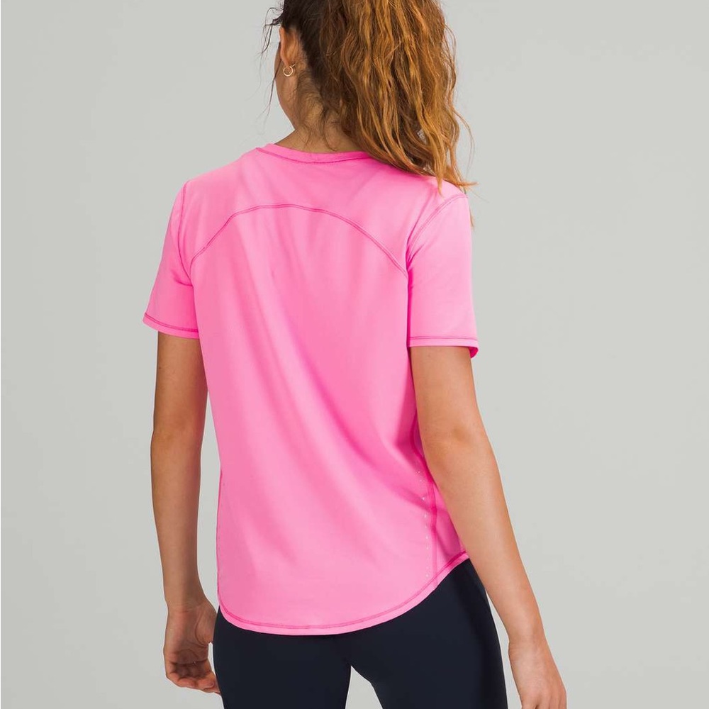 Lululemon High Neck Run and Train Tee - Pow Pink Light